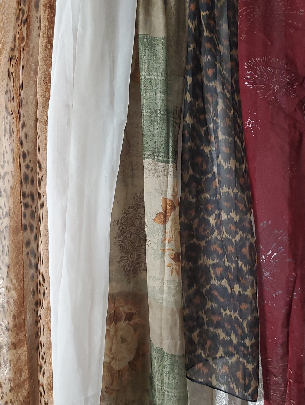 Rectangle Scarf FLORAL SOLID LEOPARD Variety Mix Lot of 5